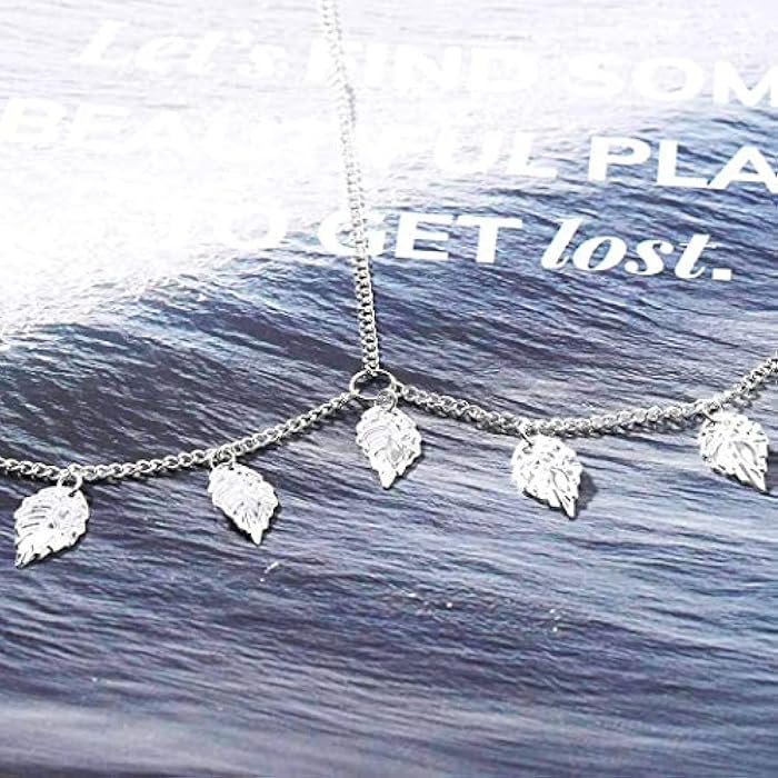 Fstrend Boho Leaf Layered Head Chains Dainty Tassel Headband Hot Christmas Fashion Hair Jewelry Party for Women and Girls(Silver) - Image 3